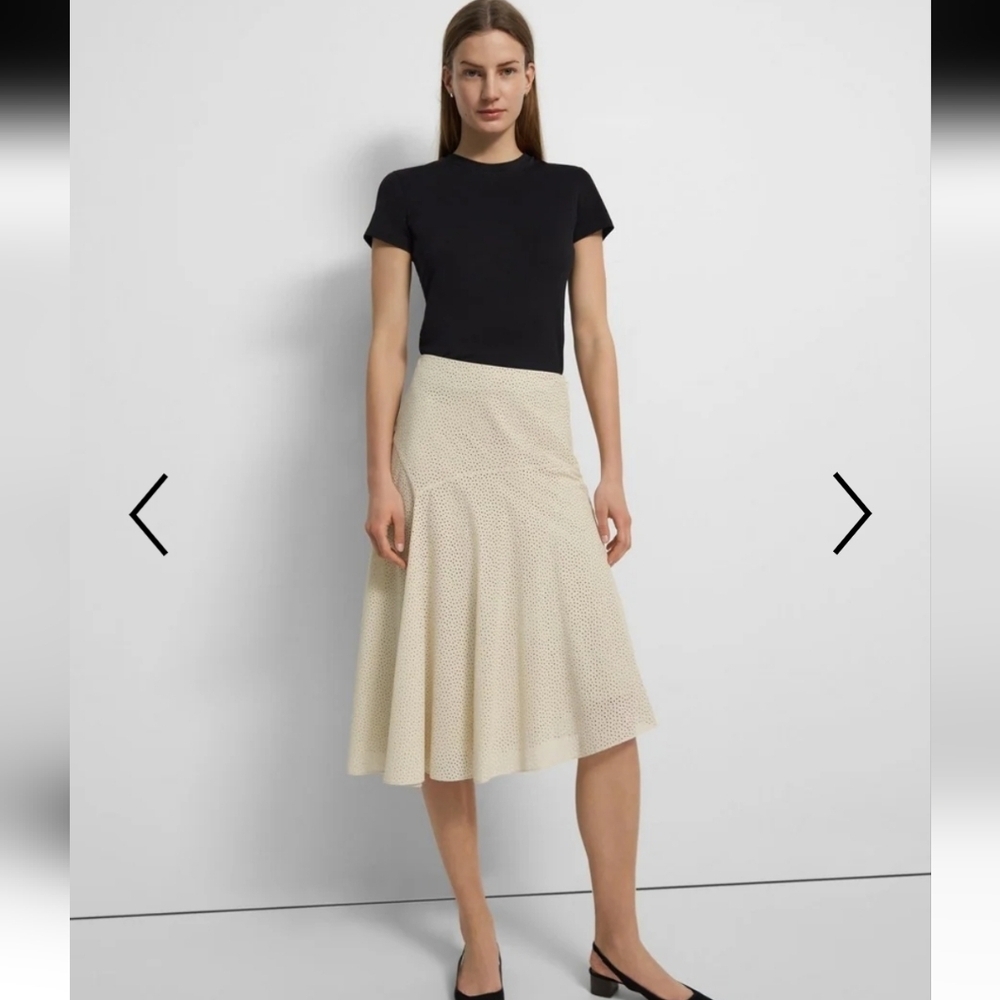 Theory Cream A-Line Skirt